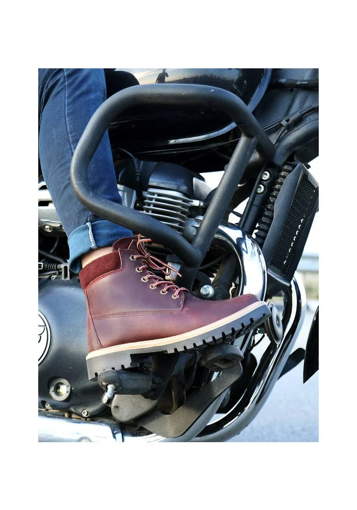 Bacca Bucci Maroon Bullet Splash Proof Leather Boots for Biking & Hiking for Men | Best Price UAE